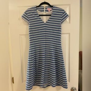 Lily Pulitzer blue striped fit and flare dress